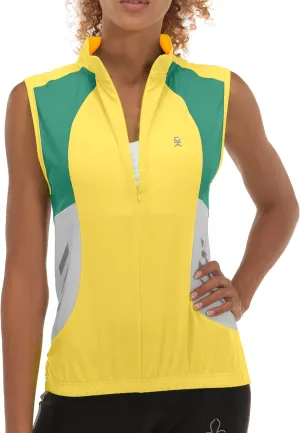 Little Donkey Andy Women's Half Zip Breathable Cycling Vests Reflective Sleeveless Jerseys Shirts Golf 4 Rear Pockets