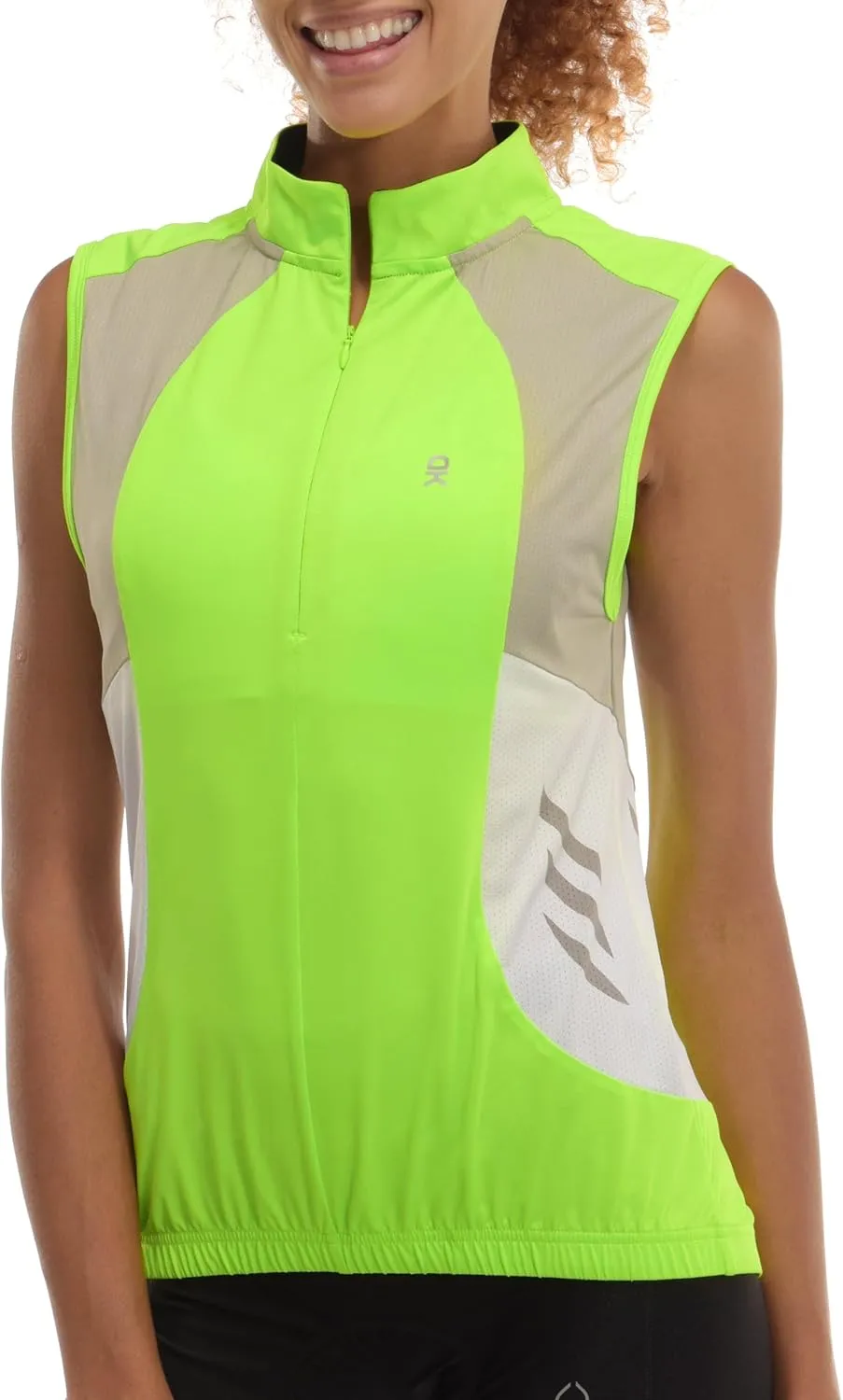 Little Donkey Andy Women's Half Zip Breathable Cycling Vests Reflective Sleeveless Jerseys Shirts Golf 4 Rear Pockets