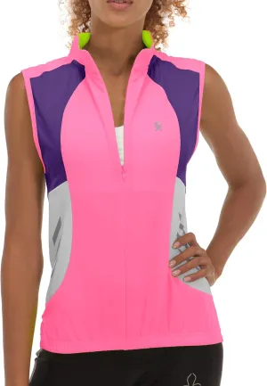 Little Donkey Andy Women's Half Zip Breathable Cycling Vests Reflective Sleeveless Jerseys Shirts Golf 4 Rear Pockets