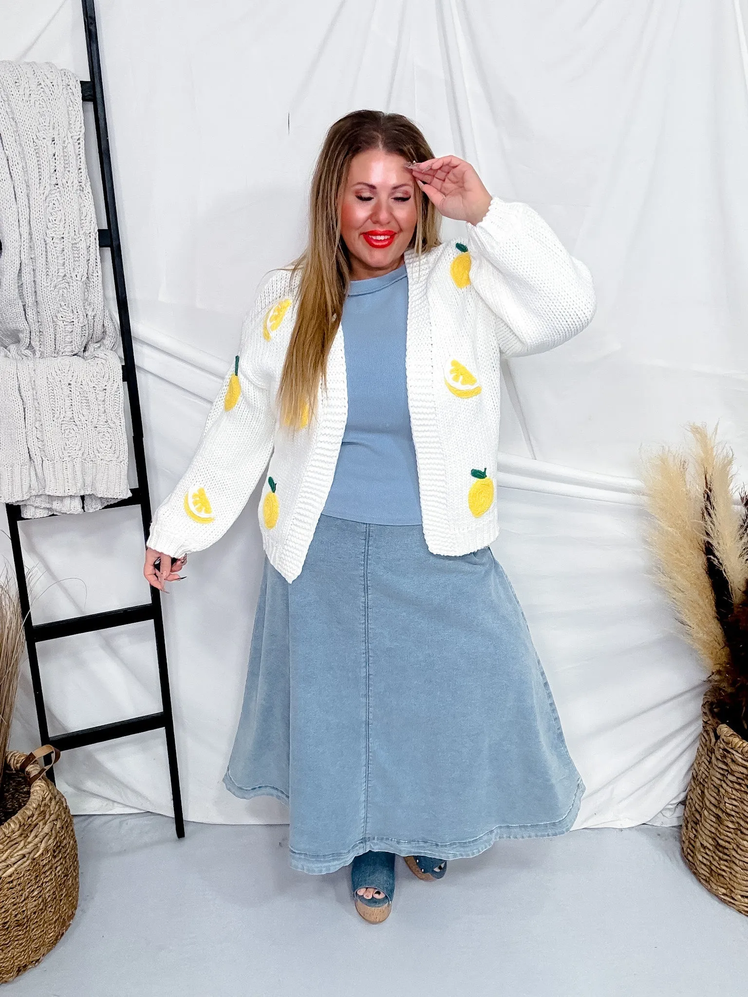 Long Sleeve Lemon Sweater Cardigan