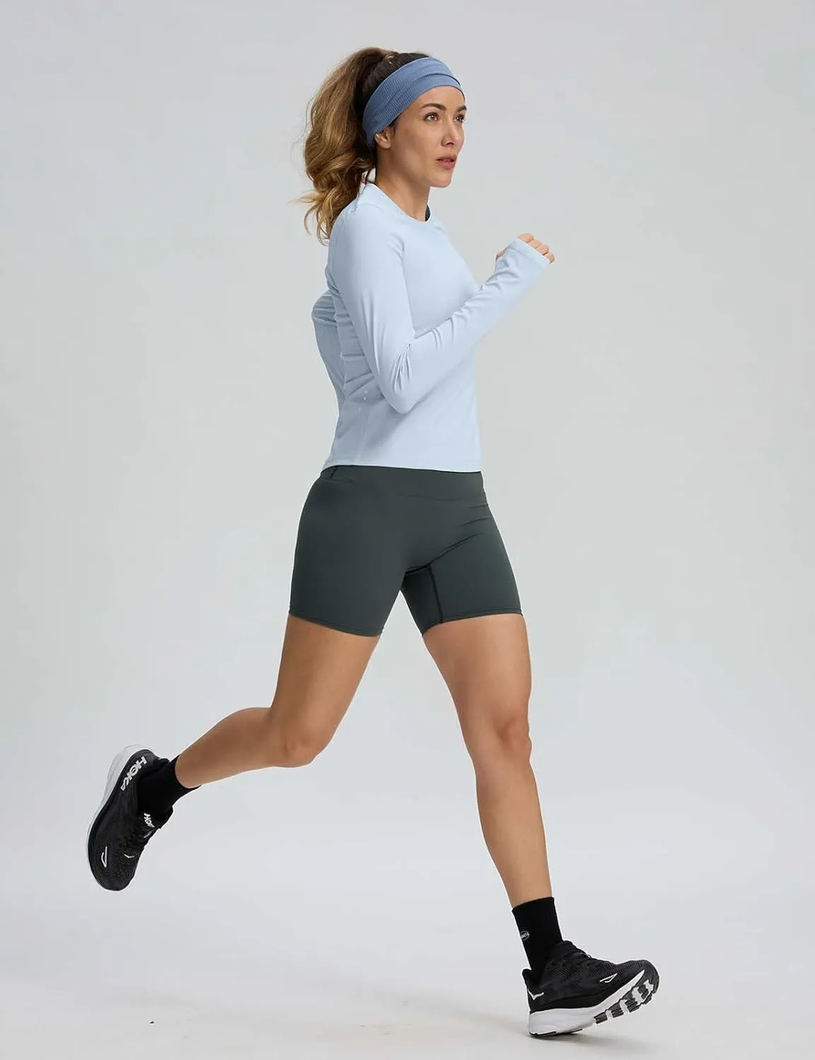 Long Sleeve Workout Tops for Women Lightweight Running Shirts Quick Dry Athletic Shirts Active Exercise