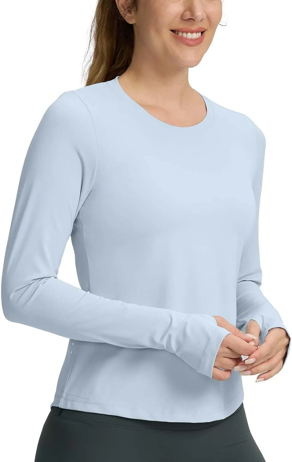 Long Sleeve Workout Tops for Women Lightweight Running Shirts Quick Dry Athletic Shirts Active Exercise