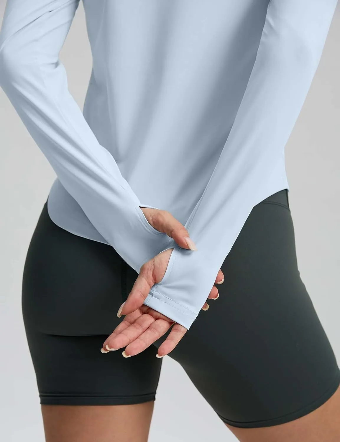 Long Sleeve Workout Tops for Women Lightweight Running Shirts Quick Dry Athletic Shirts Active Exercise