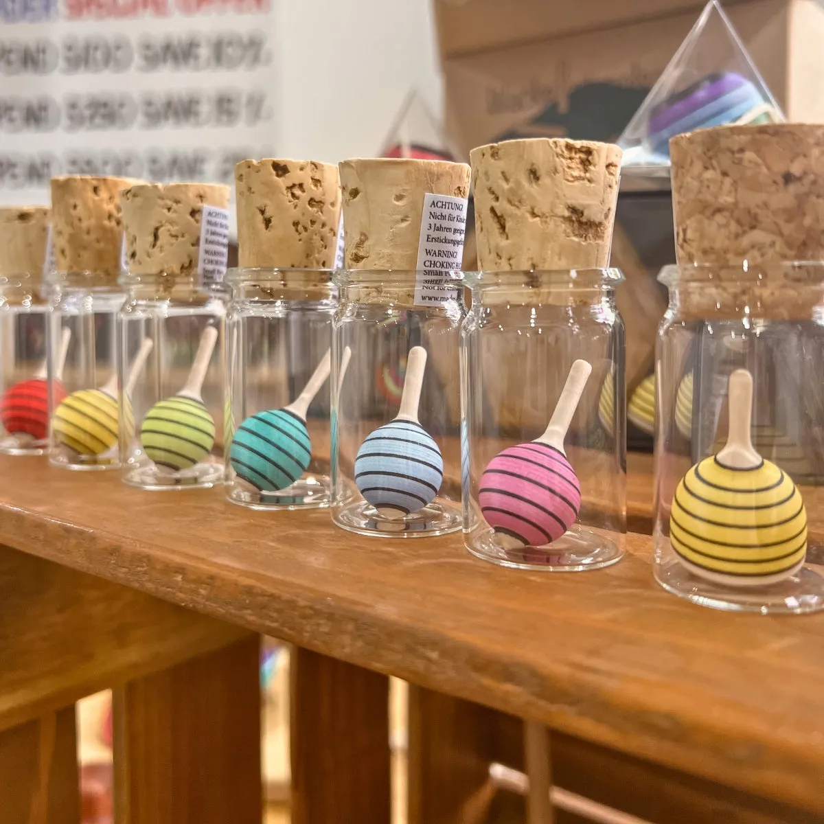 Mader Miniature Spinning Top in Glass Moonberry