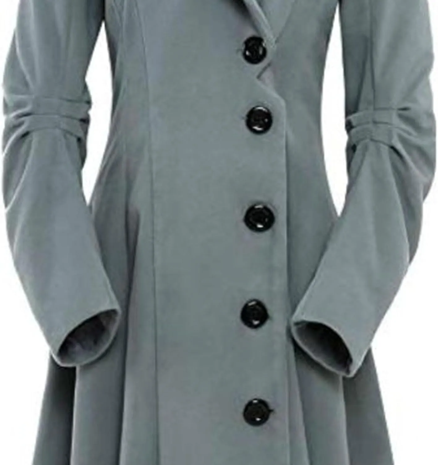 Maiyifu-GJ Womens Single Breasted Hooded Trench Coat Long Sleeve Wool Blend Dress Coats Fall Winter Mid Long Overcoat