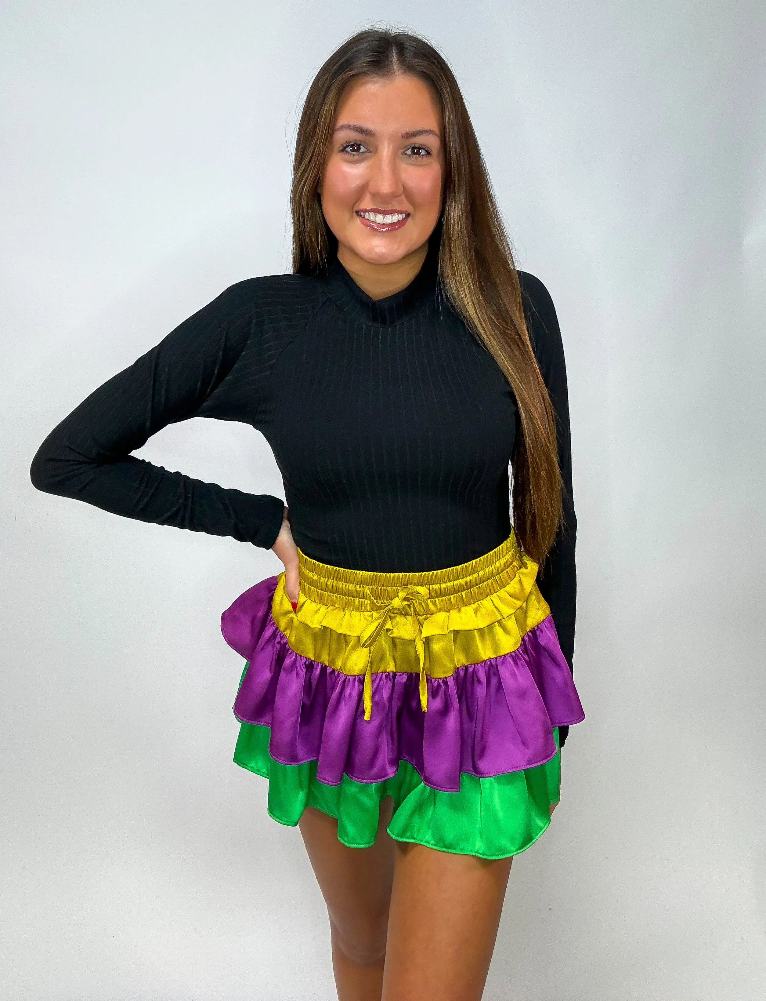 Mardi Gras Ruffle Skort