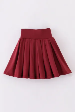 Maroon Pleats active skorts