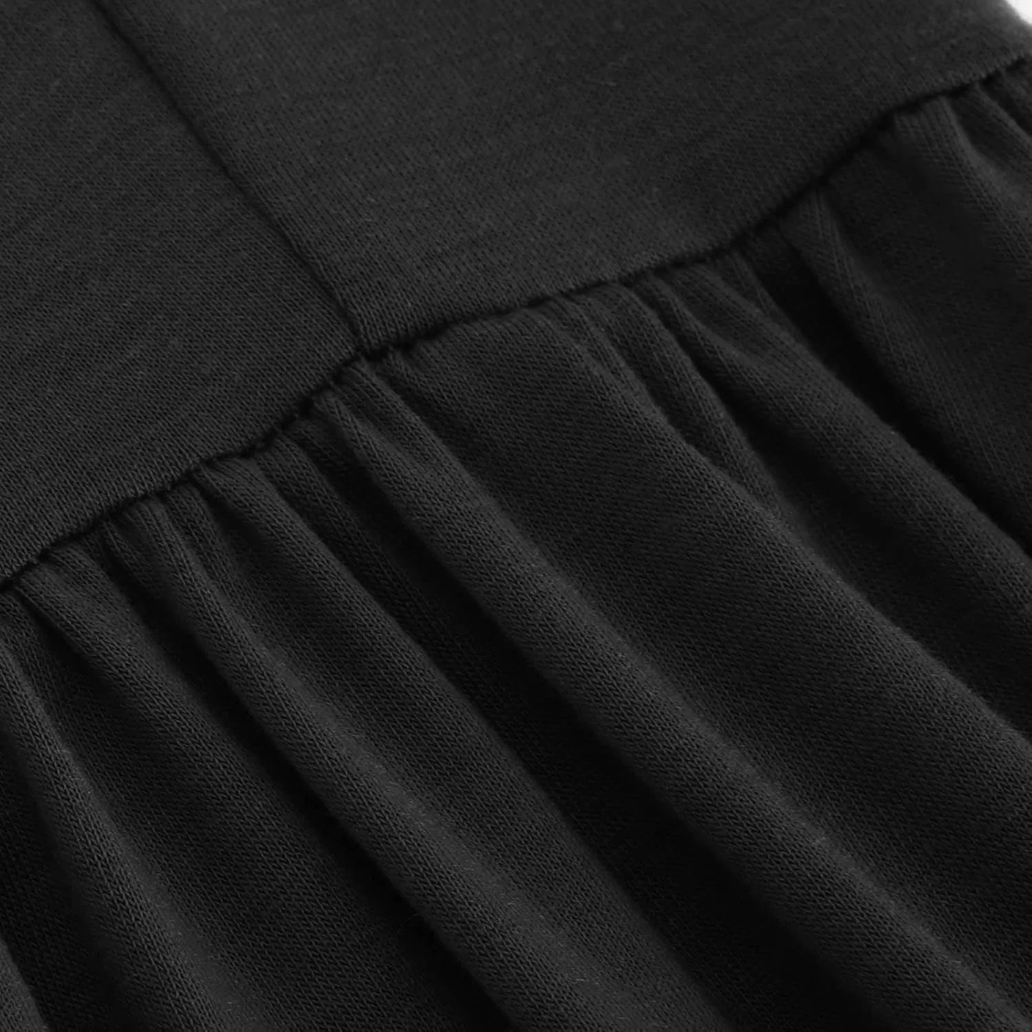 Maxi Dresses for Women 2025 Plus Size Short Sleeve Tiered Ruffle Dress Summer Causal Crewneck Tshirt Dress Pockets