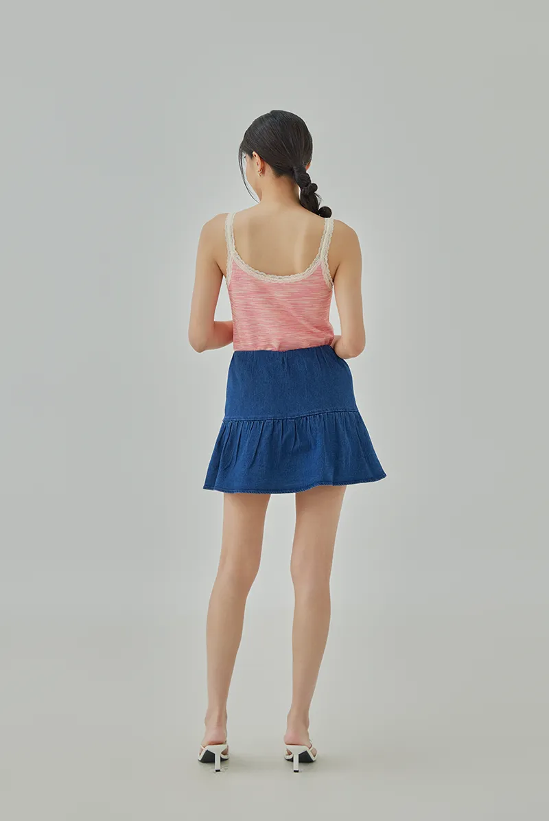 Maybelle Fit & Flare Denim Skort