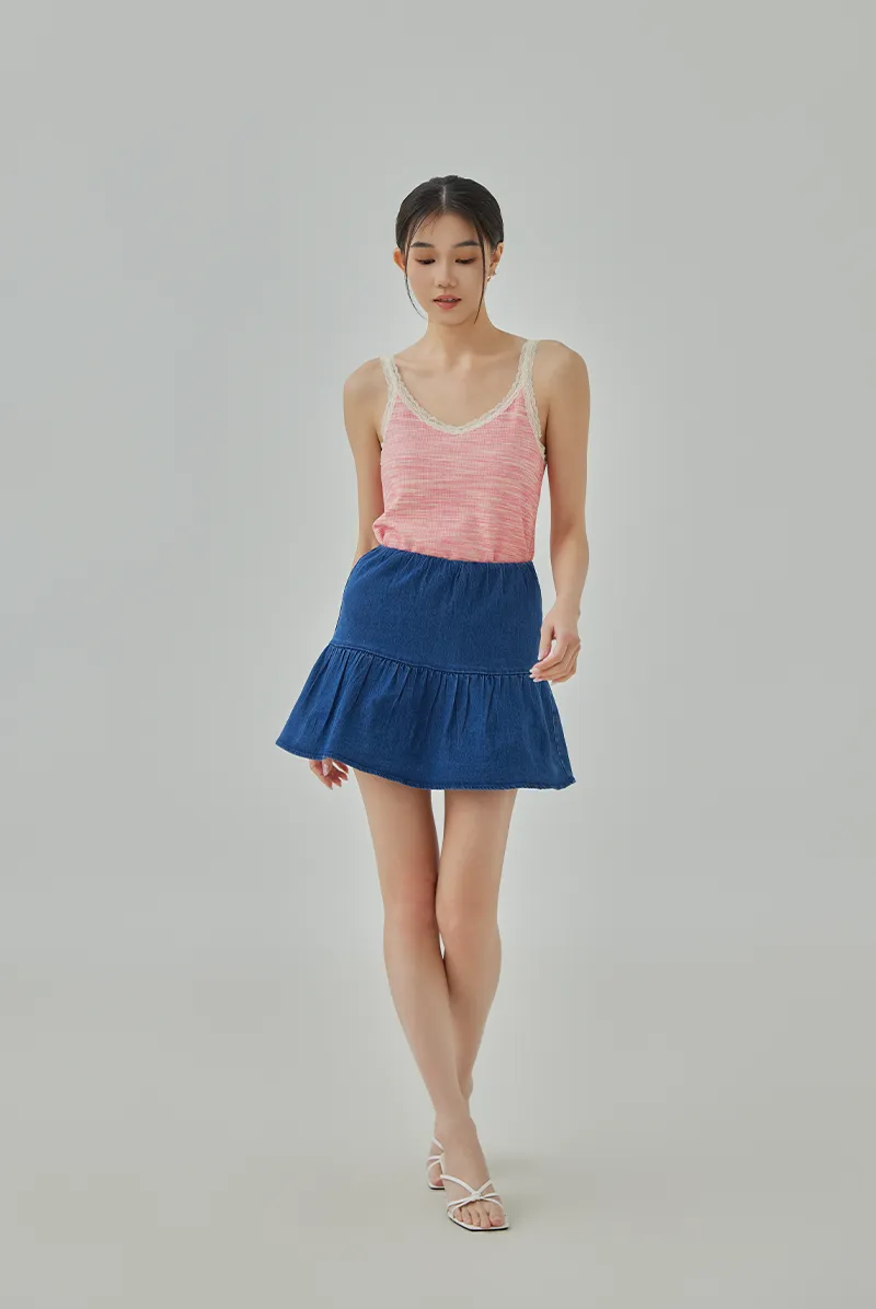 Maybelle Fit & Flare Denim Skort