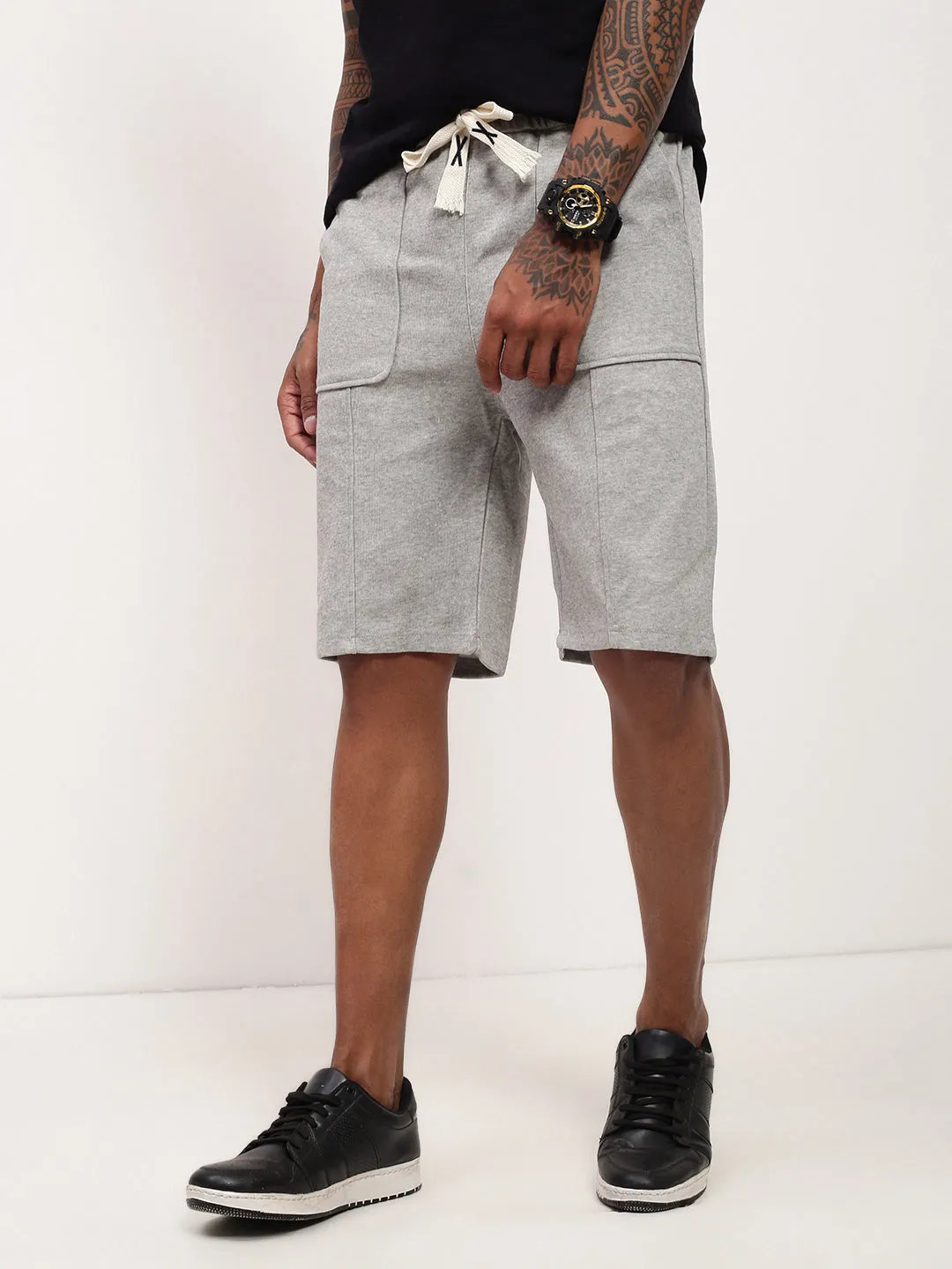 Men Grey Regular Fit Shorts