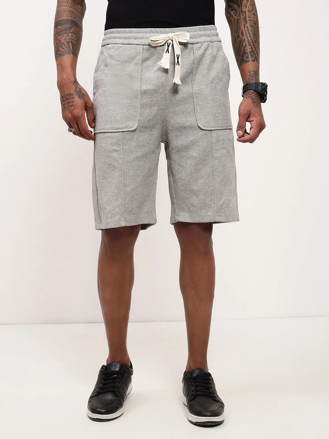 Men Grey Regular Fit Shorts