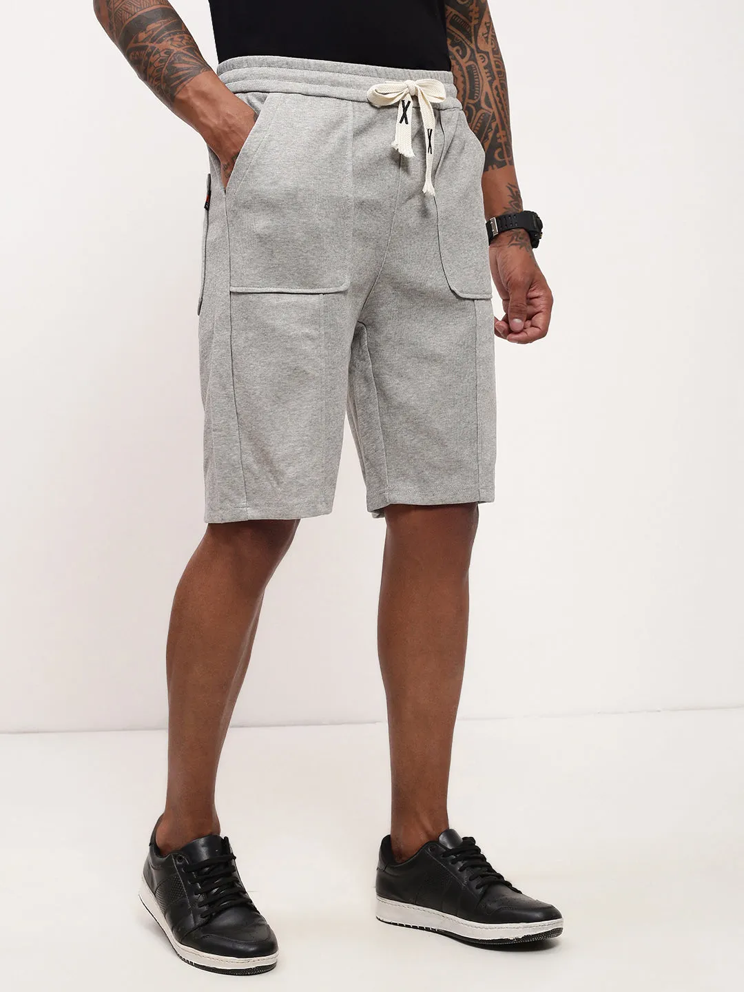 Men Grey Regular Fit Shorts