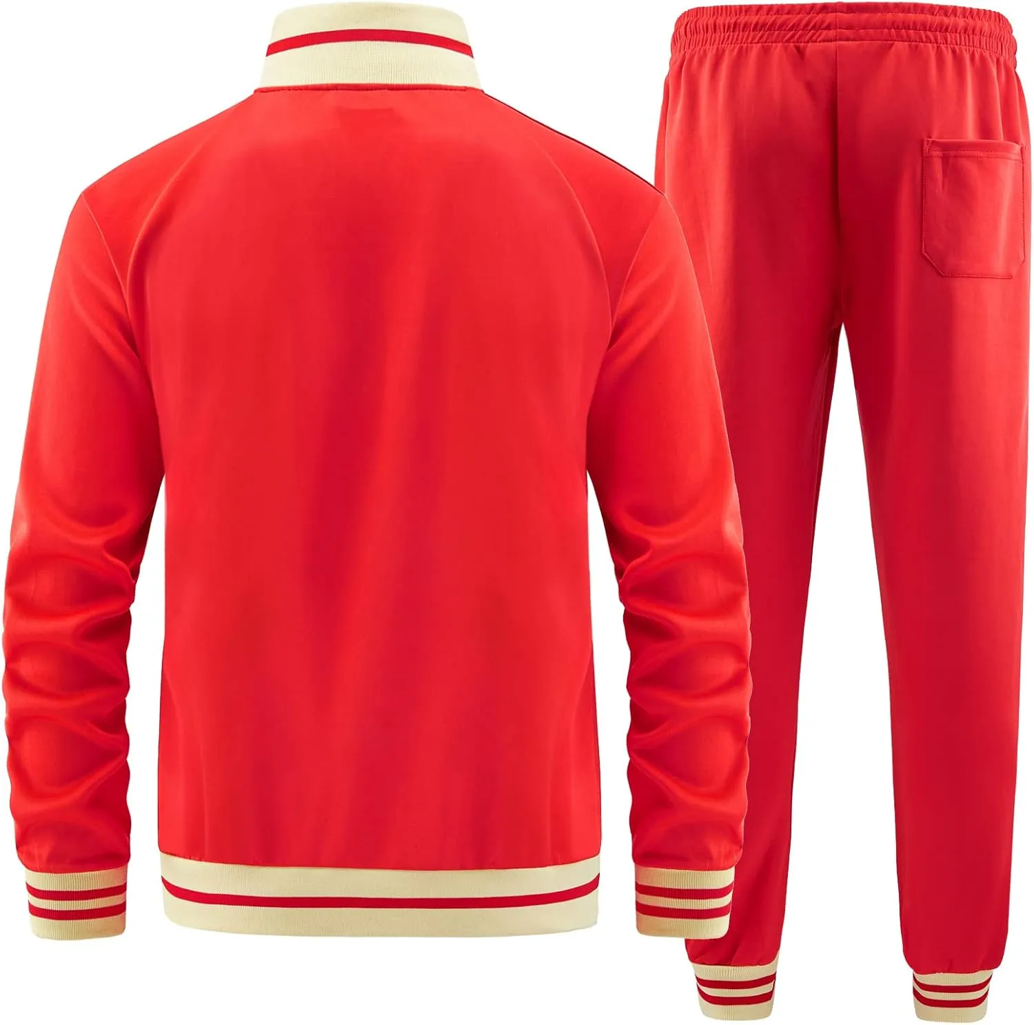 Men Track Suits Sets Long Sleeve Full-zip Sweatsuit Active Jackets and Pants 2 Piece Outfits
