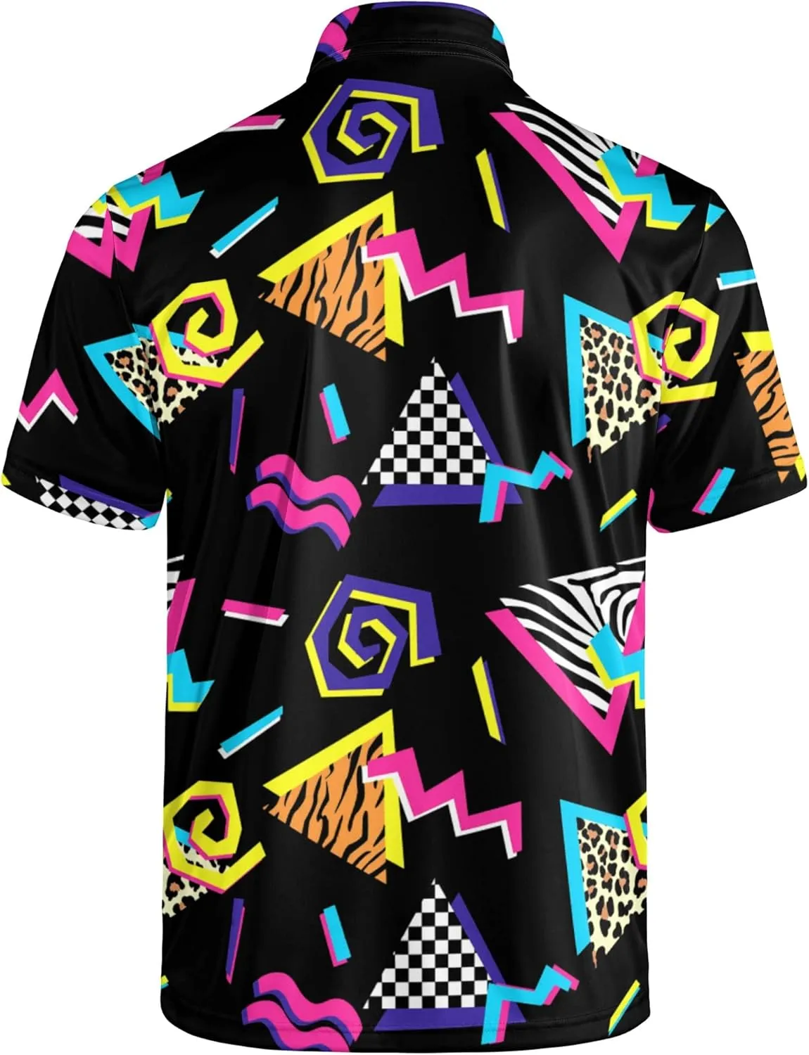 Mens 80s Golf Shirt Dry Fit Performance Short Sleeve Print Shirts Funny 90s Golf Shirts for Men