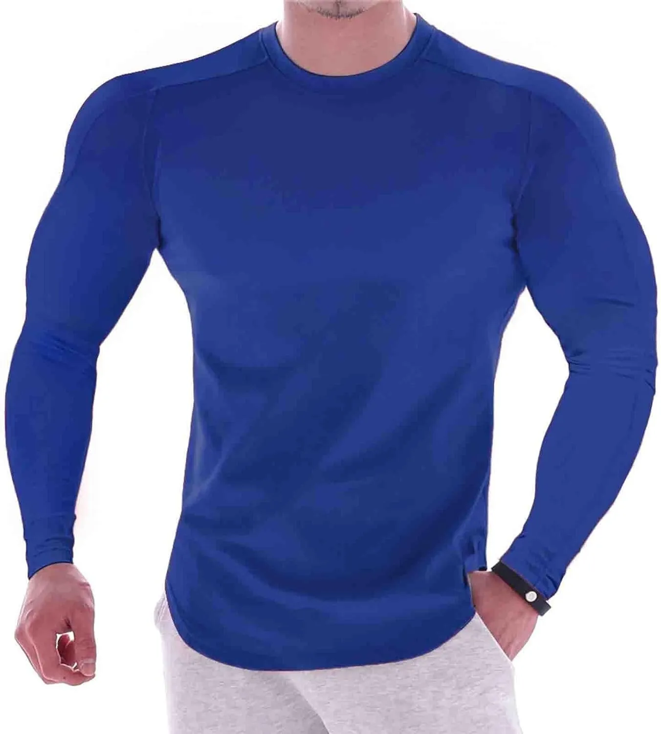 Men's Cool Dry Compression Shirts Long Sleeve Sports Baselayer T-Shirts Tops Gym Athletic Workout Bodybuilding Shirt