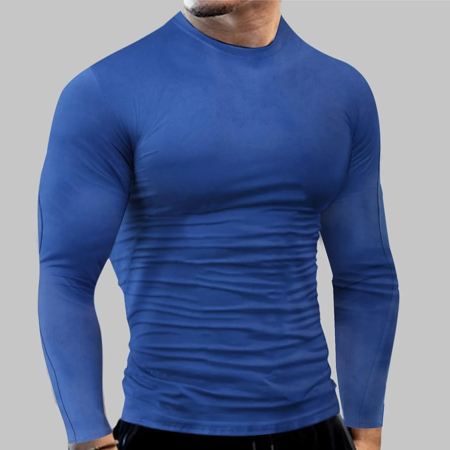Men's Cool Dry Compression Shirts Long Sleeve Sports Baselayer T-Shirts Tops Gym Athletic Workout Bodybuilding Shirt