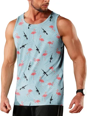 Men's Graphic Tank Tops Quick Dry Workout Beach Shirts Sleeveless Shirts for Bodybuilding Gym Fitness Training