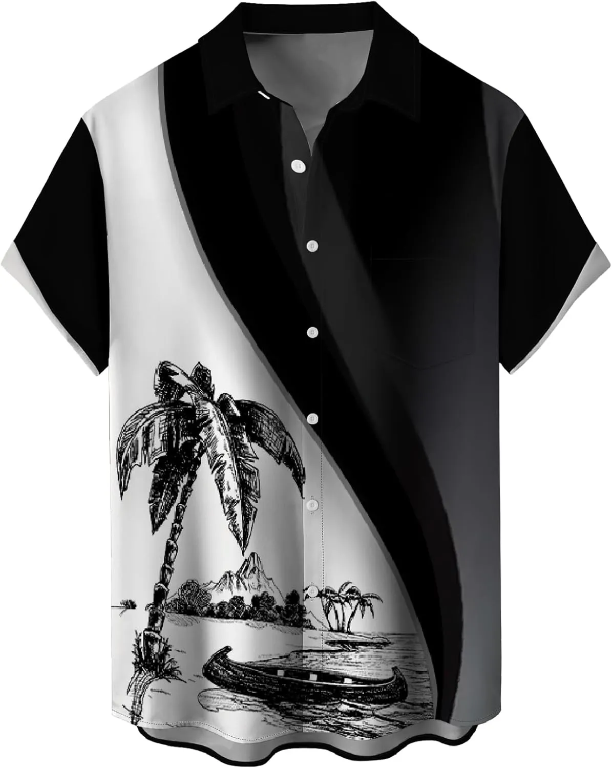 Mens Hawaiian Shirts Regular fit Short Sleeve Button Down Shirt Tropical Holiday Beach Printed Shirts