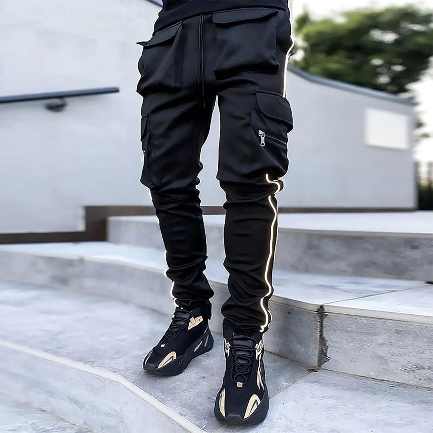 Mens Joggers with Pockets,Boy's Regular Fit Comfort Flex Jogging Pants Fashion Outdoor Pants Mens Cargo Work Pants