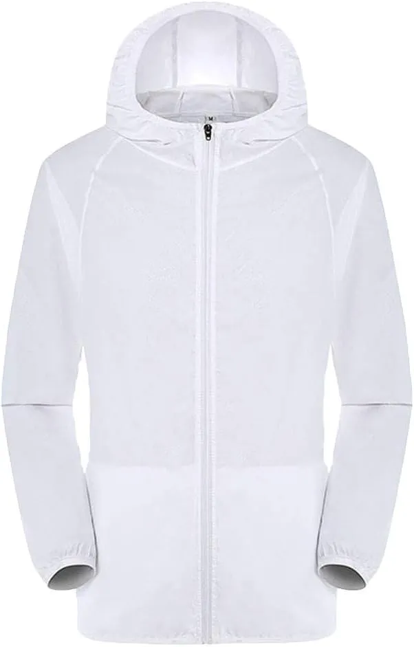 Mens Rain Coat Softshell Lightweight Waterproof Jacket Windproof Rain Hooded Jackets for Men Hiking Cycling Travel
