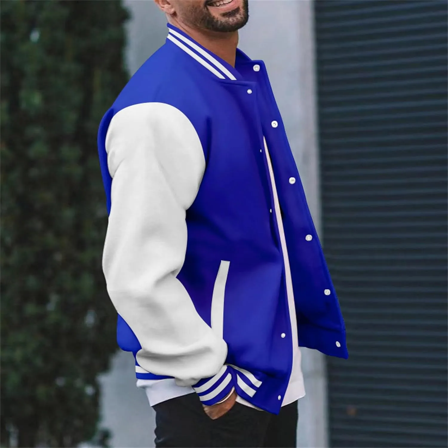 Mens Varsity Jackets Faux Leather Sleeve Letterman Baseball Jacket Bomber Coat Harajuku Vintage Tops