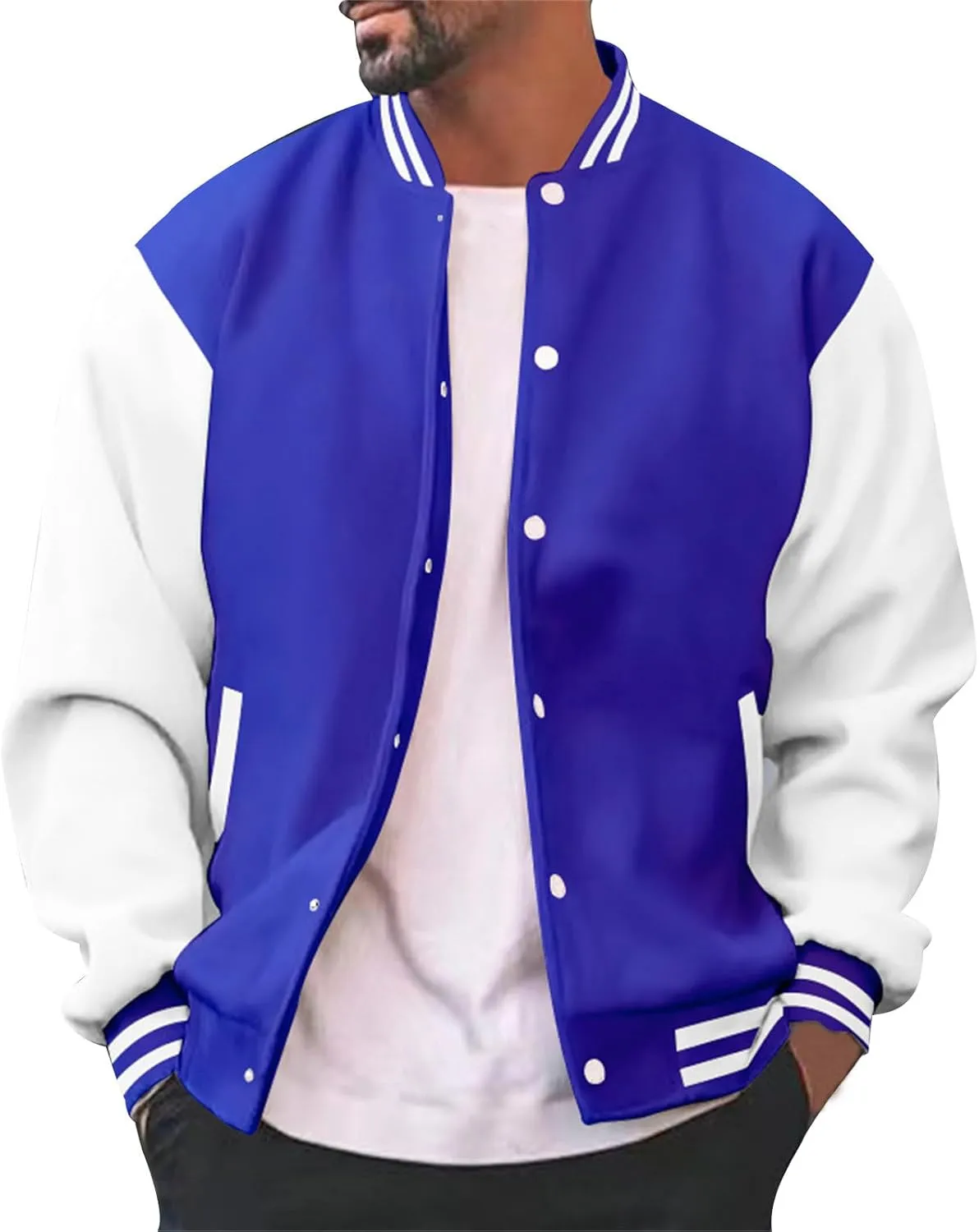 Mens Varsity Jackets Faux Leather Sleeve Letterman Baseball Jacket Bomber Coat Harajuku Vintage Tops