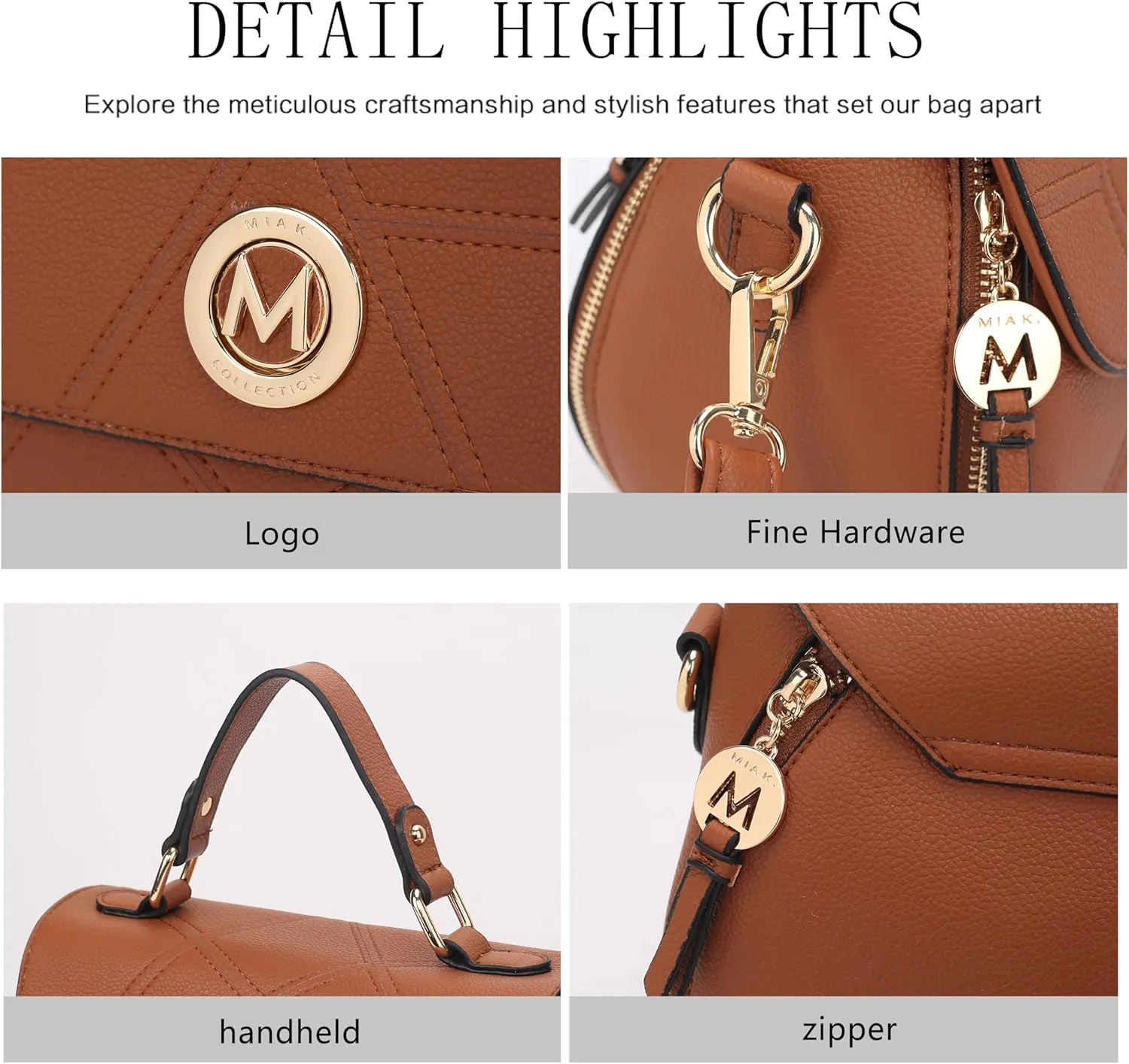 MKF Collection Satchel Bag for Womens, Vegan leather Crossbody Handbag Top-Handle Purse