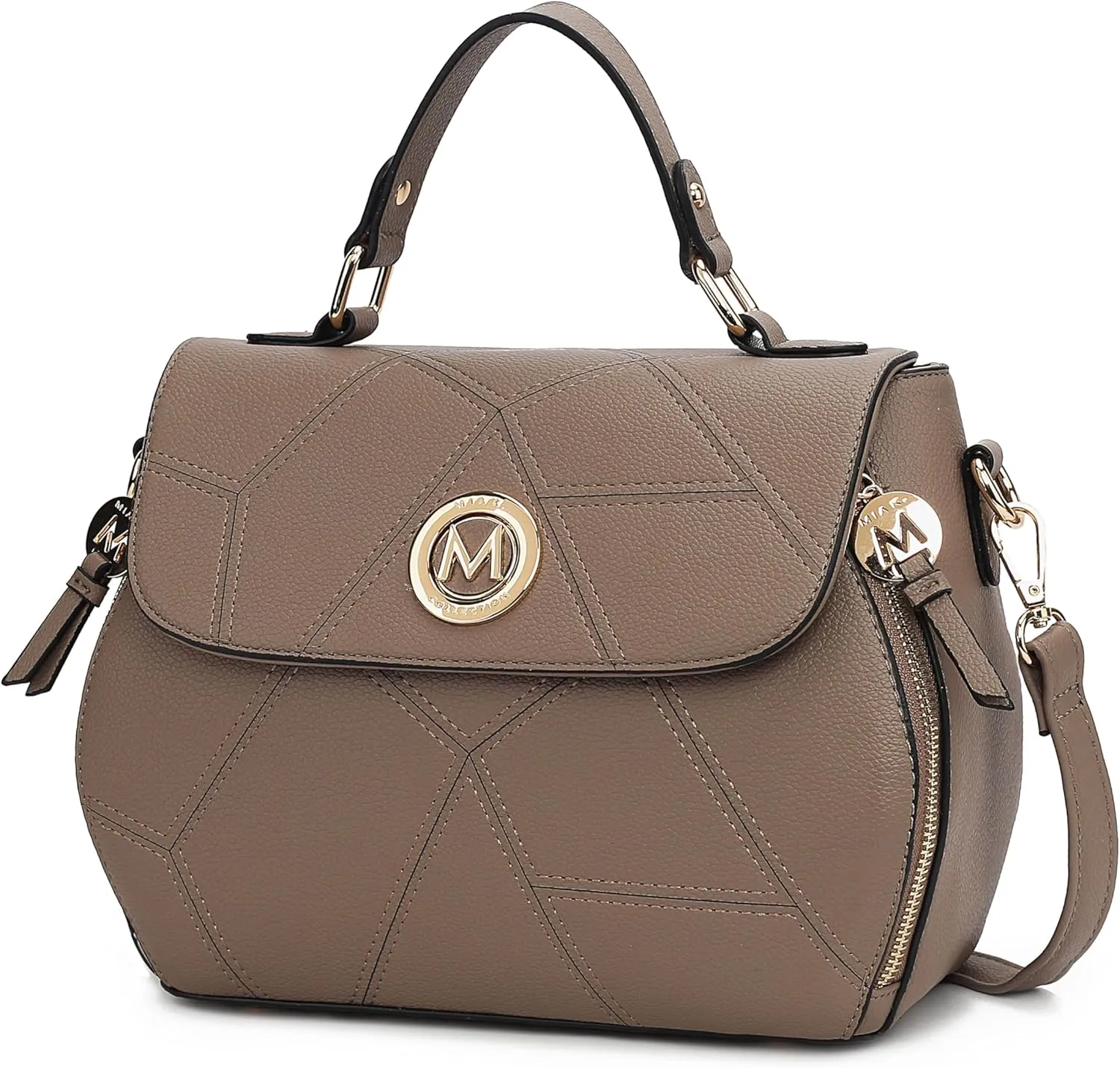 MKF Collection Satchel Bag for Womens, Vegan leather Crossbody Handbag Top-Handle Purse
