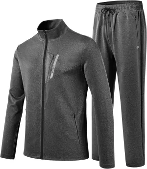 MoFiz Men's Tracksuits Set Long Sleeve Causal Full Zip Running Sports Sweatsuit For Men 2 Piece Outfits