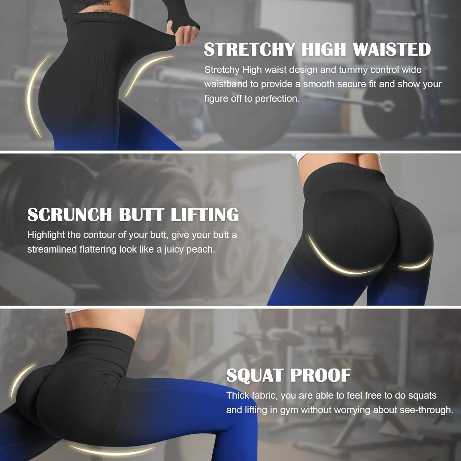MOHUACHI Women Scrunch Butt Lifting Leggings for Women Seamless High Waisted Workout Yoga Pants Gym Booty Tights