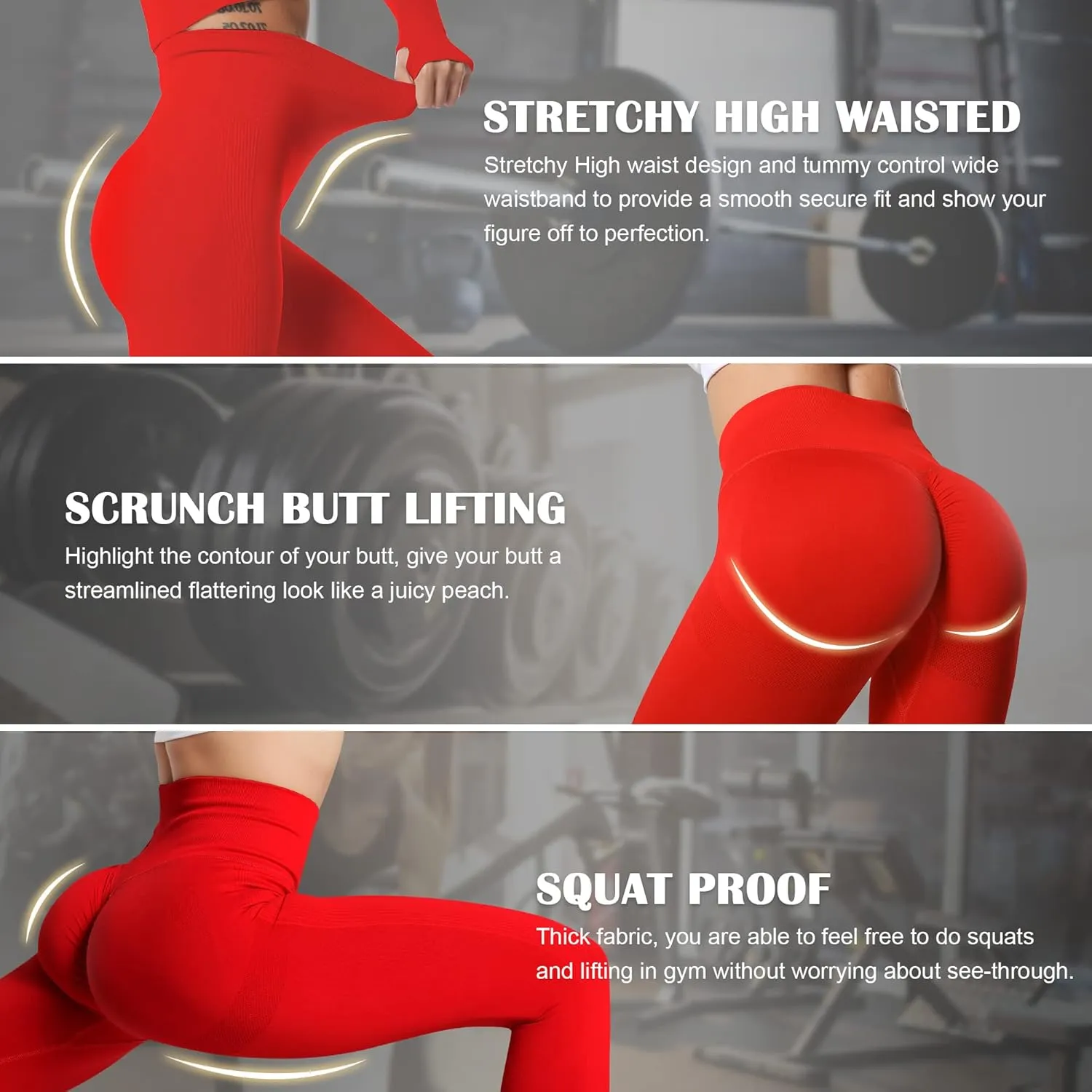 MOHUACHI Women Scrunch Butt Lifting Leggings for Women Seamless High Waisted Workout Yoga Pants Gym Booty Tights