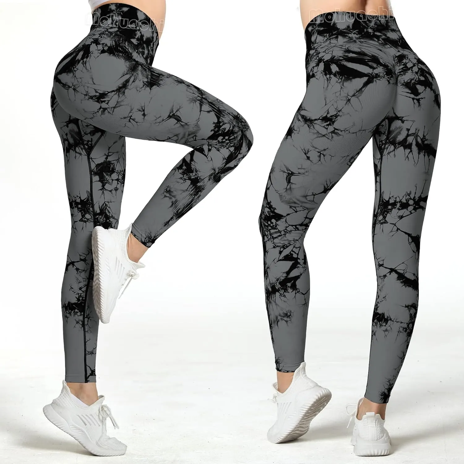 MOHUACHI Women Scrunch Butt Lifting Leggings for Women Seamless High Waisted Workout Yoga Pants Gym Booty Tights