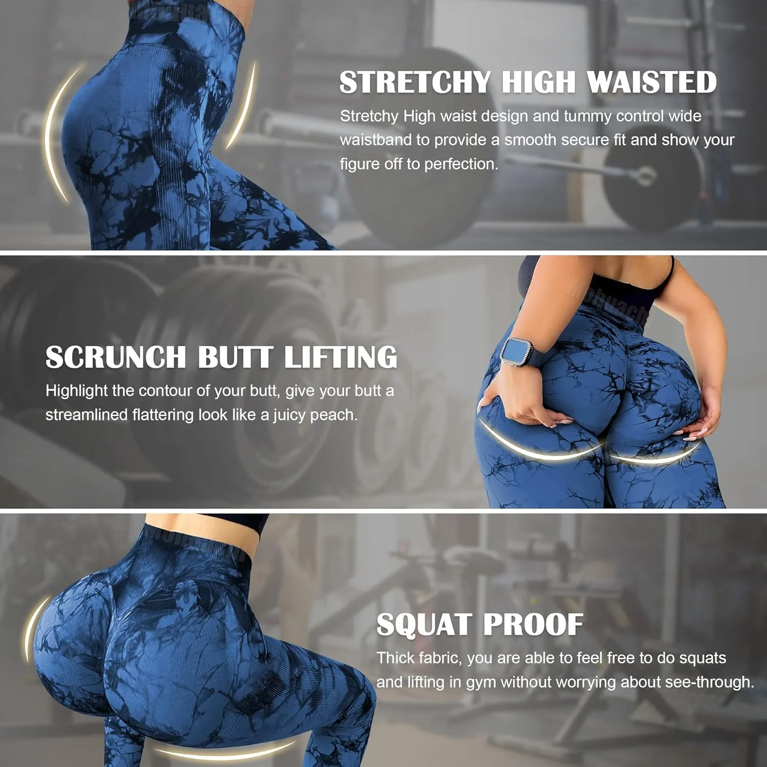 MOHUACHI Women Scrunch Butt Lifting Leggings for Women Seamless High Waisted Workout Yoga Pants Gym Booty Tights