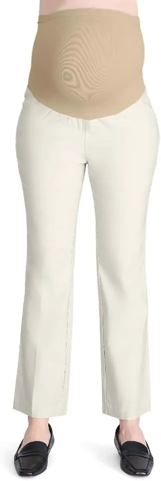 Motherhood Maternity Women's Super Stretch Secret Fit Over The Belly Ankle Straight Leg Pregnancy Dress Pants for Work