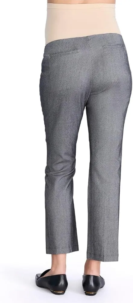 Motherhood Maternity Women's Super Stretch Secret Fit Over The Belly Ankle Straight Leg Pregnancy Dress Pants for Work