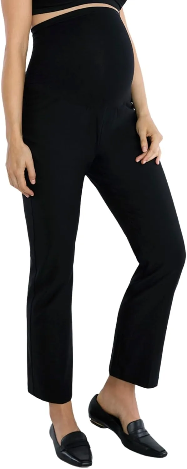Motherhood Maternity Women's Super Stretch Secret Fit Over The Belly Ankle Straight Leg Pregnancy Dress Pants for Work