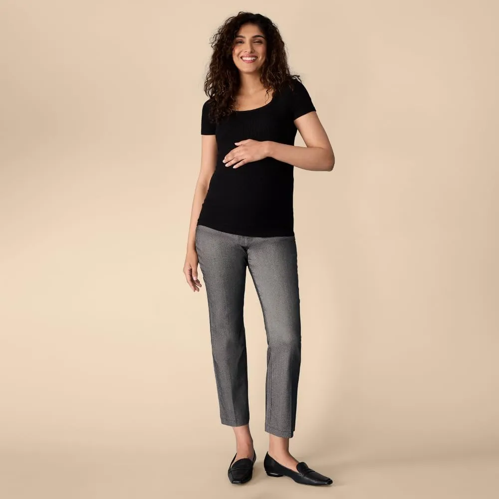 Motherhood Maternity Women's Super Stretch Secret Fit Over The Belly Ankle Straight Leg Pregnancy Dress Pants for Work