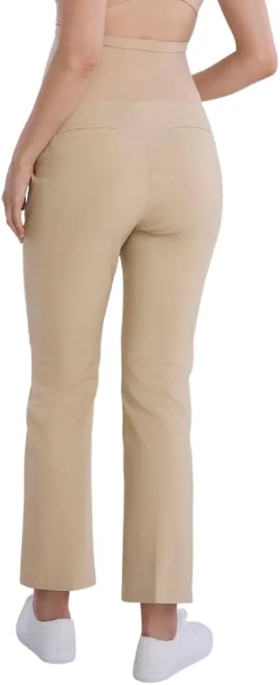 Motherhood Maternity Women's Super Stretch Secret Fit Over The Belly Ankle Straight Leg Pregnancy Dress Pants for Work