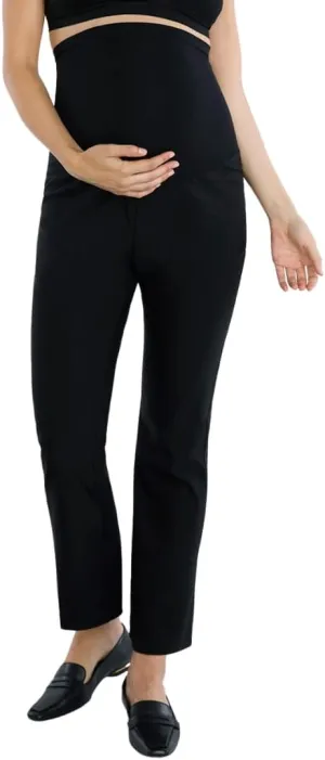 Motherhood Maternity Women's Super Stretch Secret Fit Over The Belly Ankle Straight Leg Pregnancy Dress Pants for Work