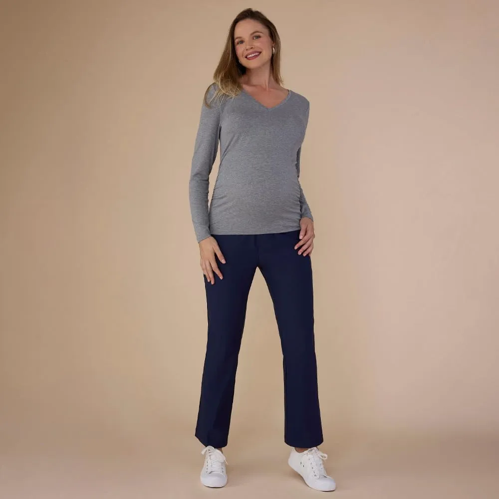 Motherhood Maternity Women's Super Stretch Secret Fit Over The Belly Ankle Straight Leg Pregnancy Dress Pants for Work