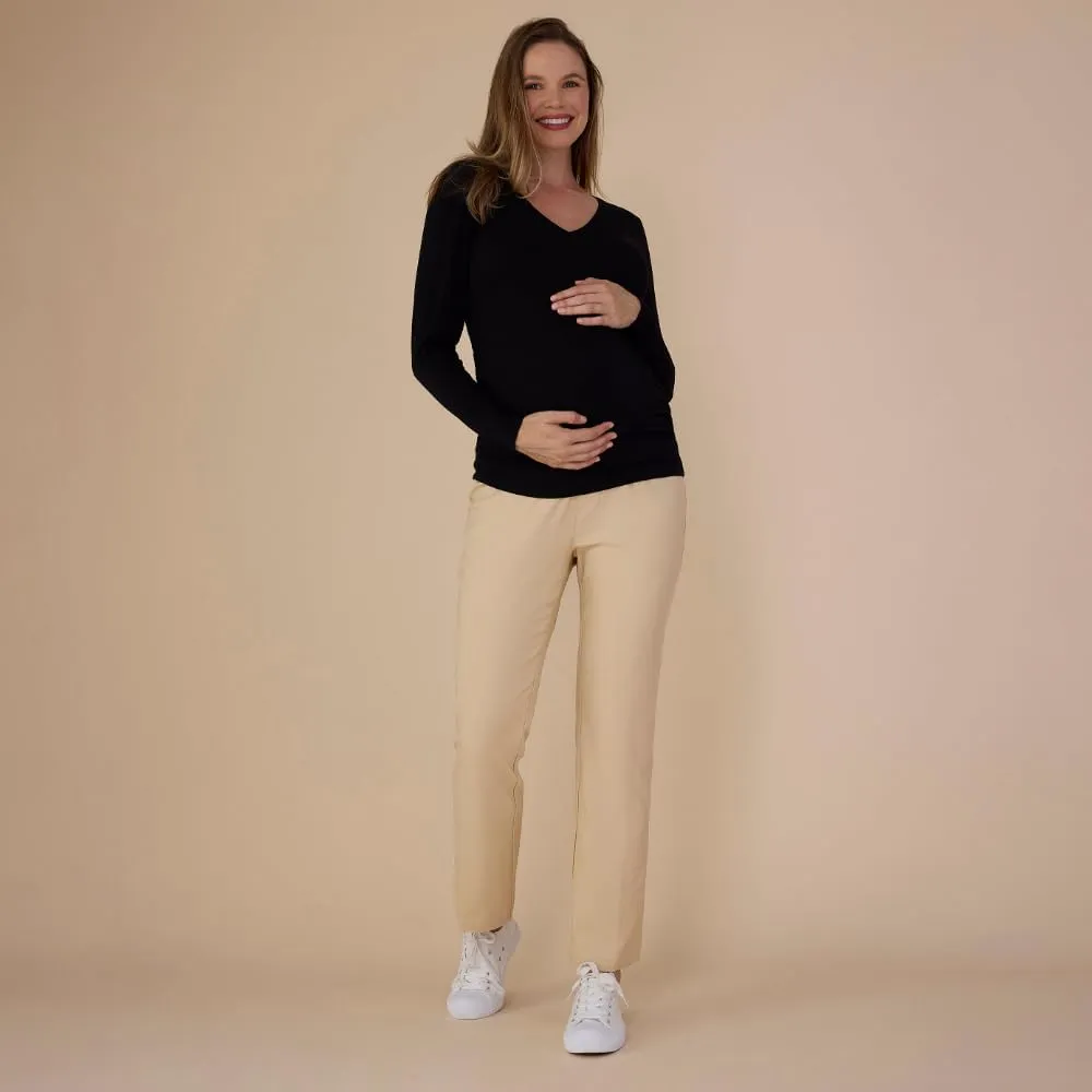 Motherhood Maternity Women's Super Stretch Secret Fit Over The Belly Ankle Straight Leg Pregnancy Dress Pants for Work