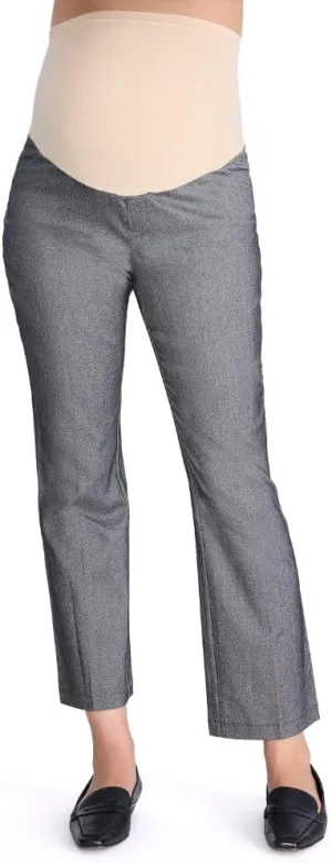 Motherhood Maternity Women's Super Stretch Secret Fit Over The Belly Ankle Straight Leg Pregnancy Dress Pants for Work