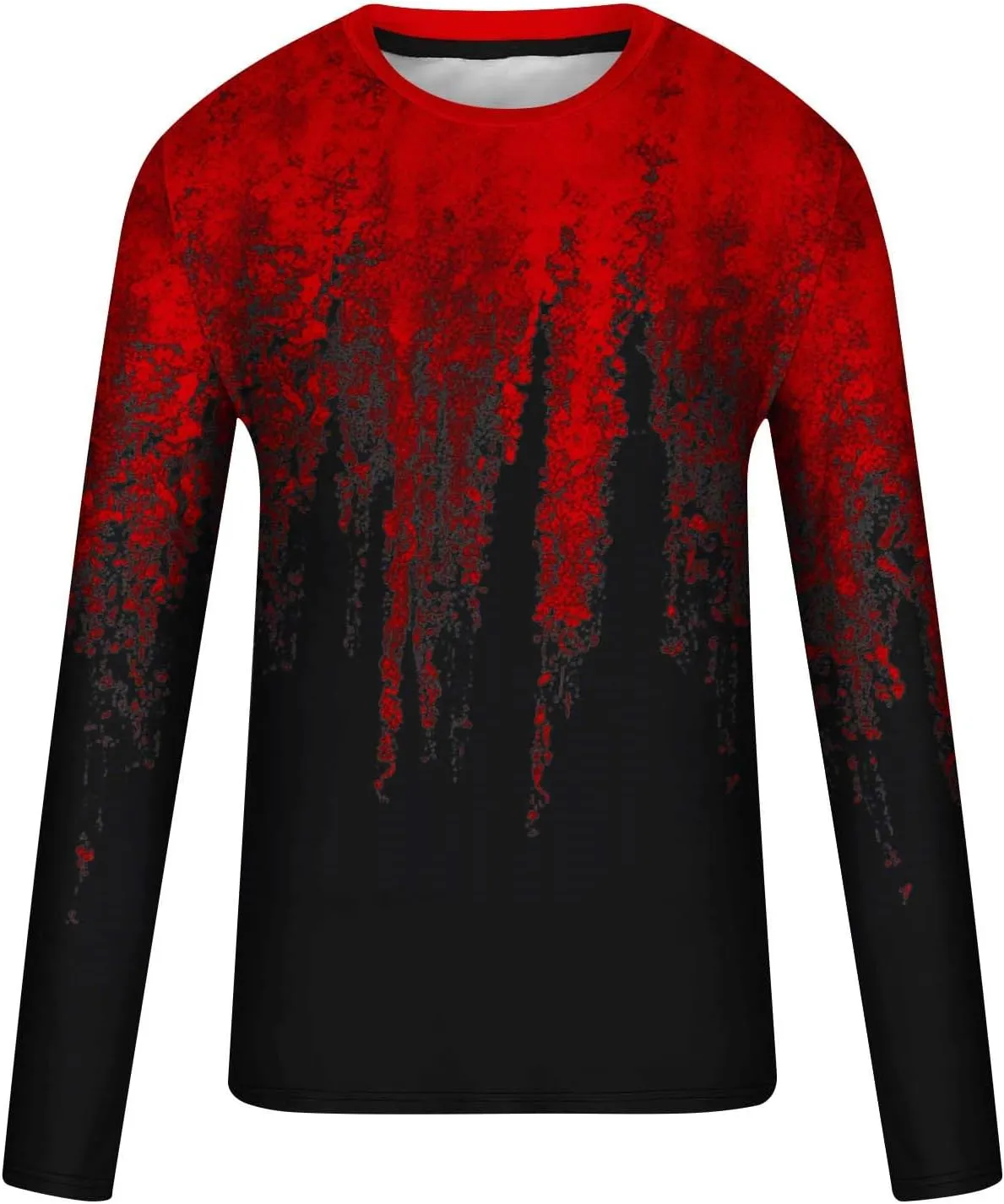Muscularfit Mens Long Sleeve Shirts Casual Gradient Color Loose Pullover Graphic Tee Shirts Fall Fashion Athletic Sweatshirts