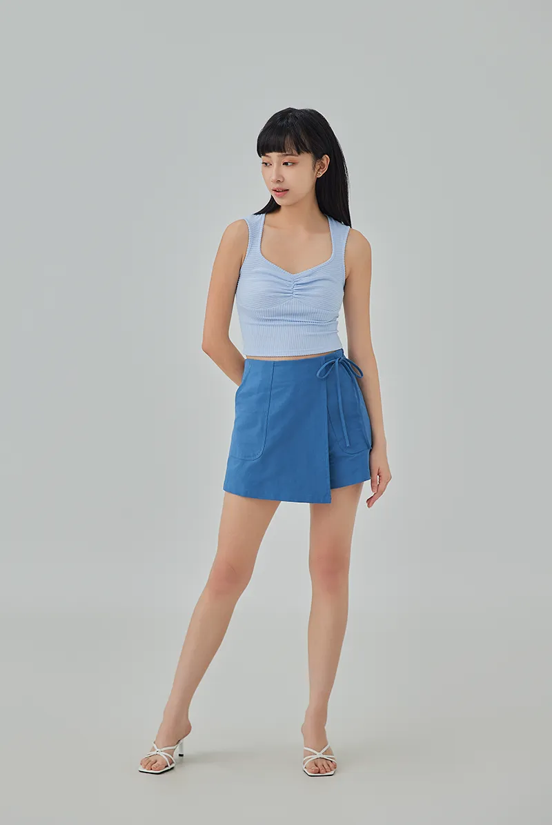 Natalie Self-Tie Ribbon Wrap Skort