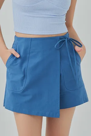 Natalie Self-Tie Ribbon Wrap Skort