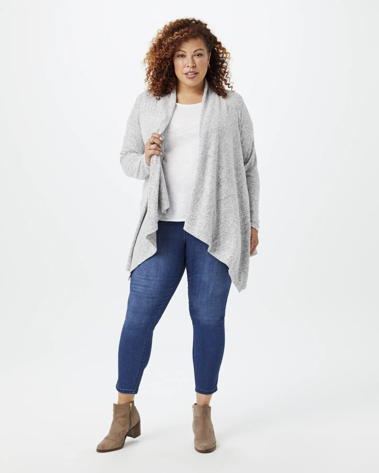 Nisha Waterfall Cardigan | Charcoal Grey