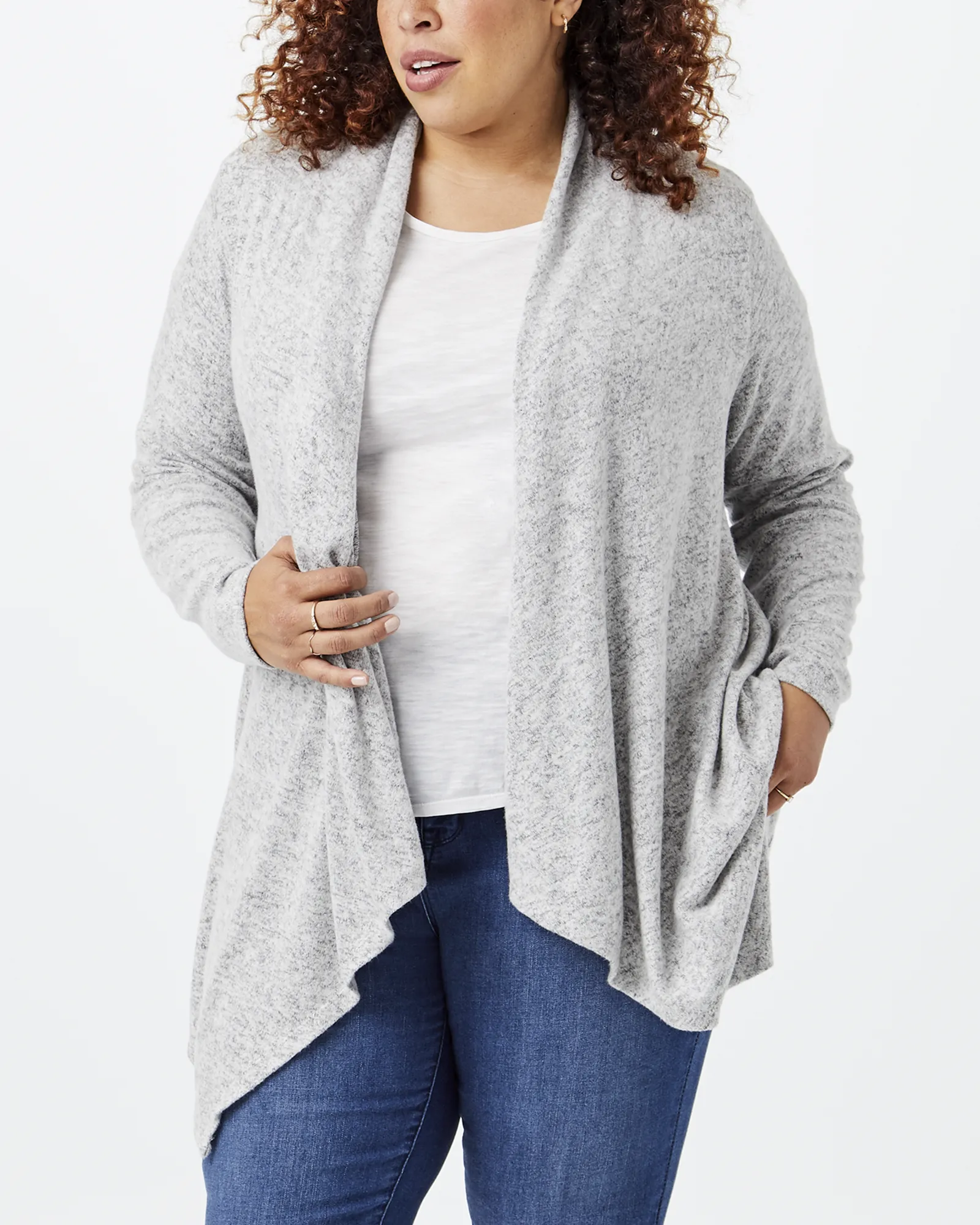 Nisha Waterfall Cardigan | Charcoal Grey