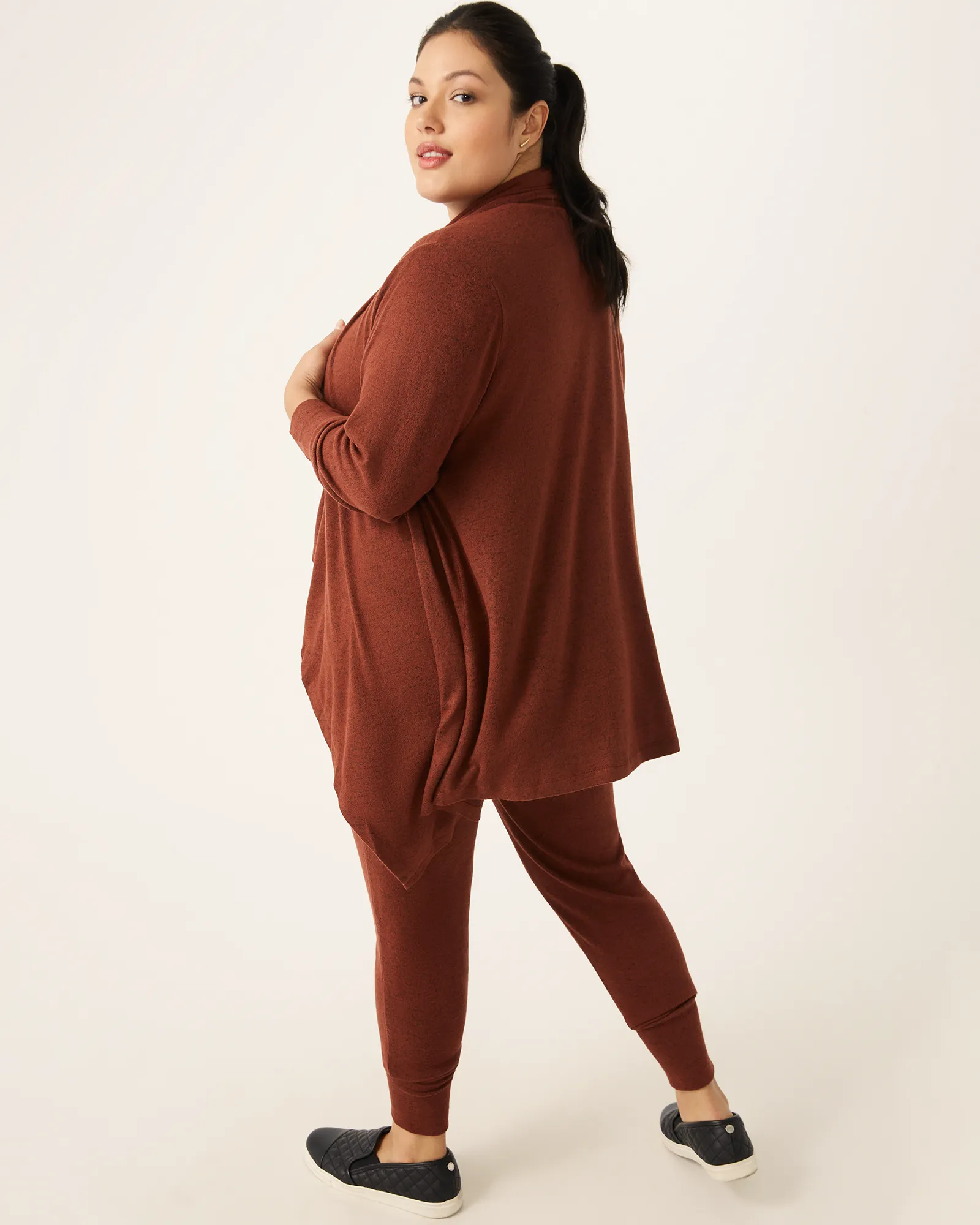 Nisha Waterfall Cardigan | Cherry Mahogany
