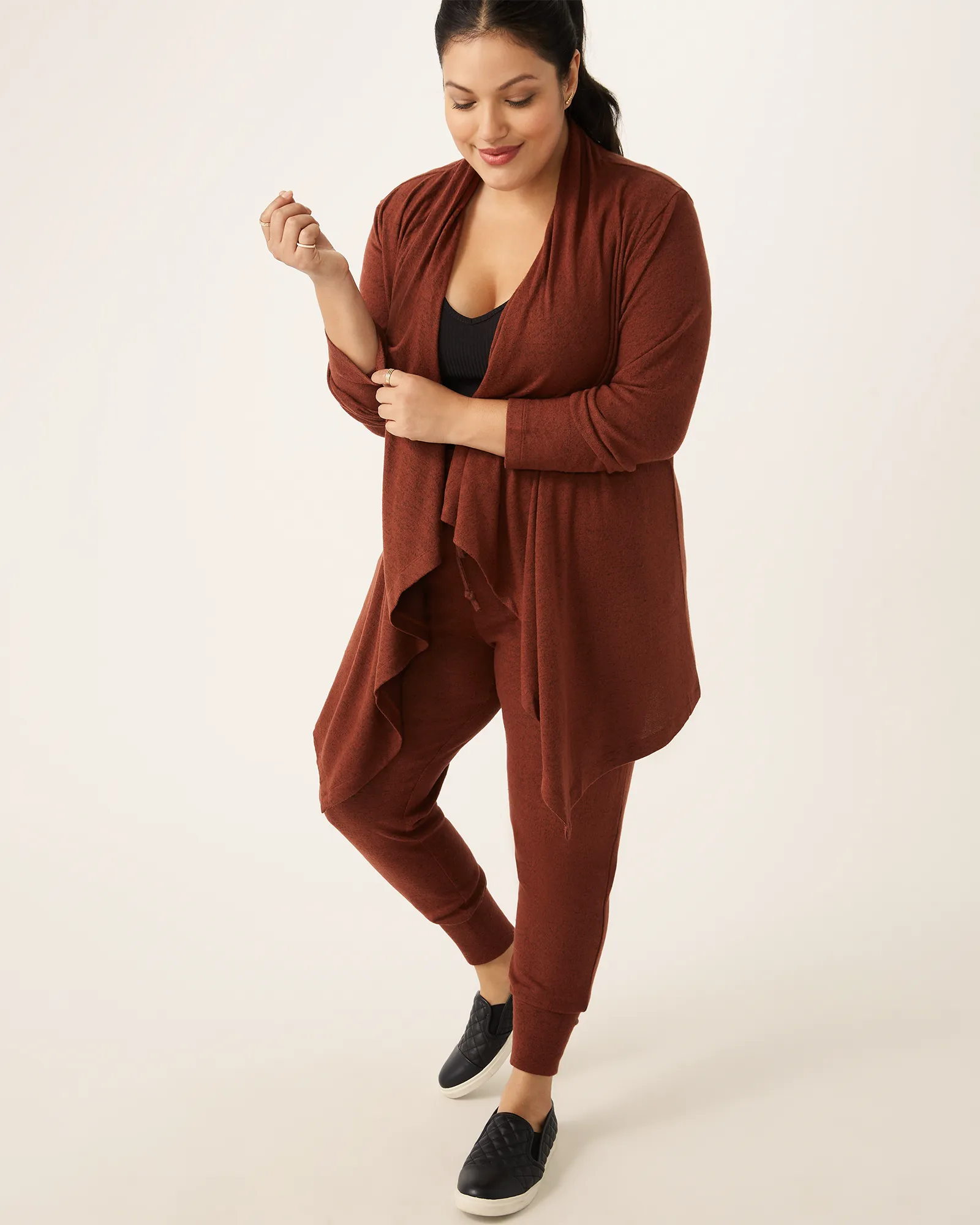 Nisha Waterfall Cardigan | Cherry Mahogany